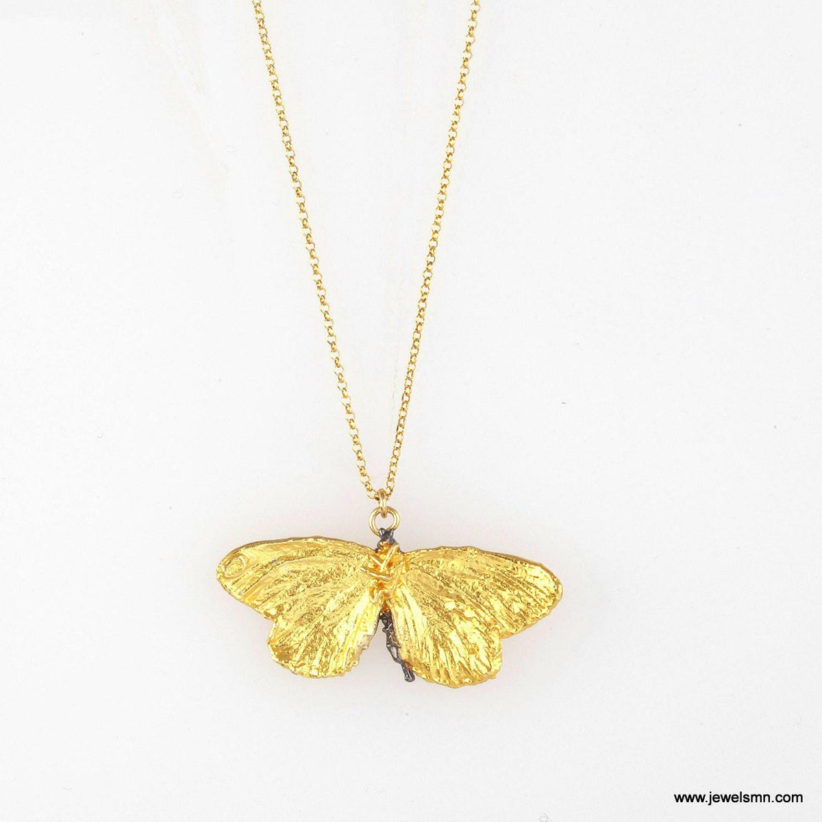 Collana Farfalla in Argento Riciclato Dorato