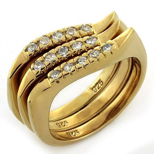 LOAS1150 Gold 925 Sterling Silver Ring with AAA
