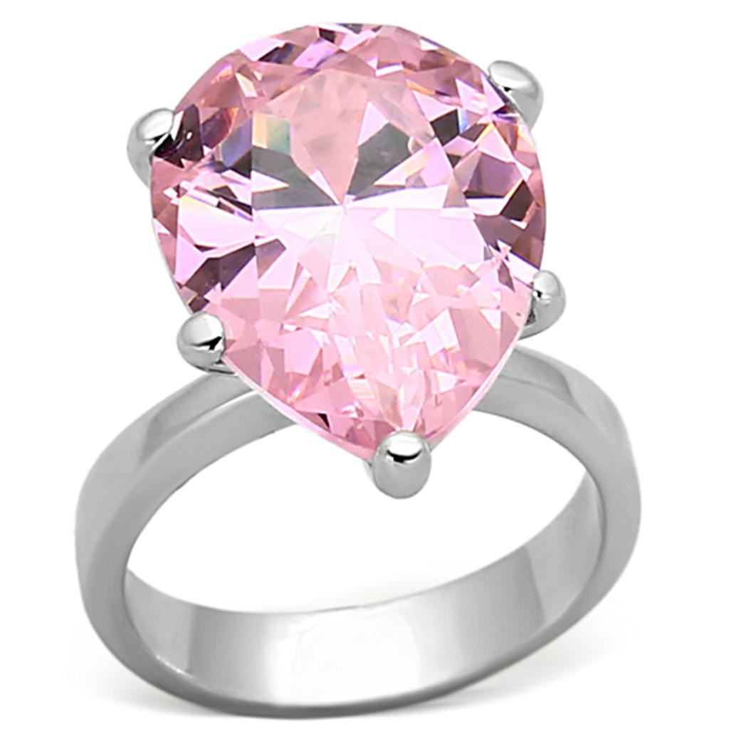 LOAS948 Rhodium 925 Sterling Silver Ring with AAA