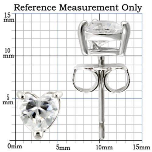 0W165 - Rhodium 925 Sterling Silver Earrings with AAA Grade CZ  in