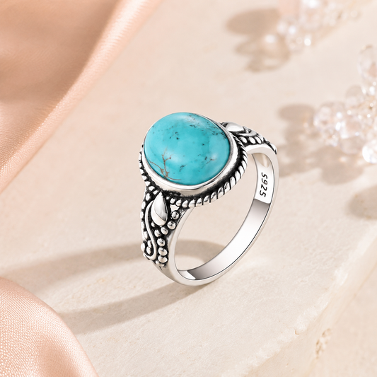 Anello Celeste - Argento 925 e Turchese Naturale