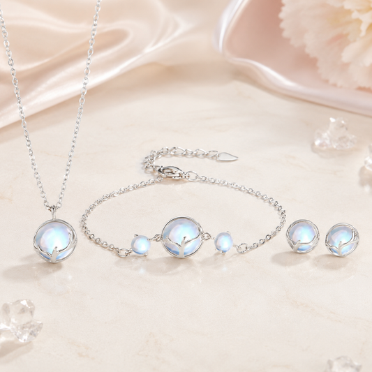 Parure Lunaria - Argento 925 e Pietra di Luna