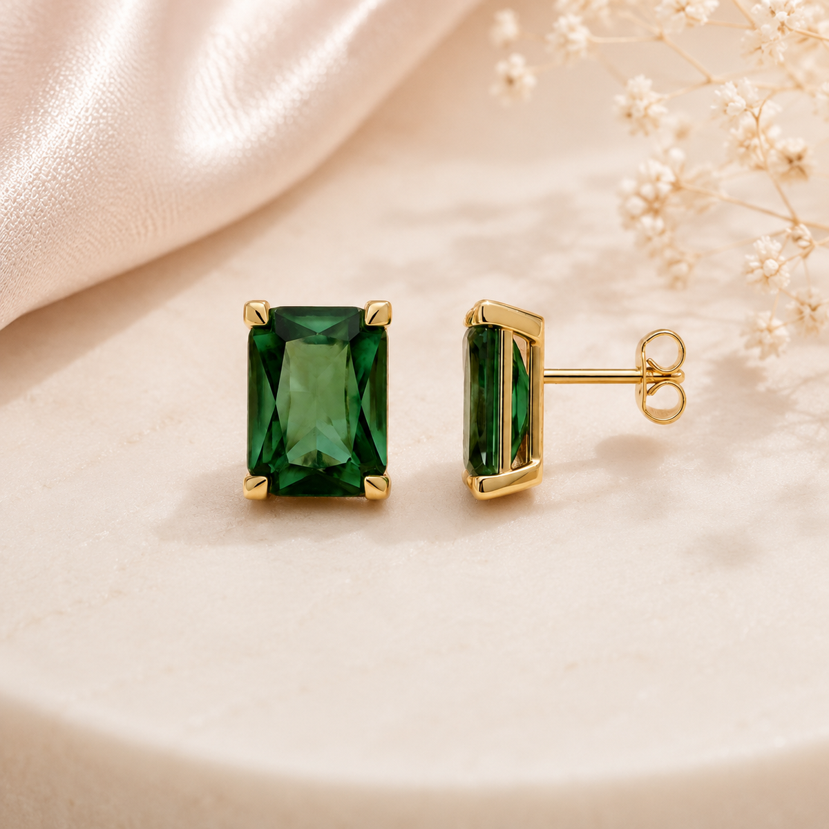 Orecchini Émeraude - Argento 925 e Zircone Verde