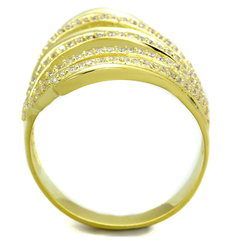 Anello Dorato in Argento 925 con Zircone