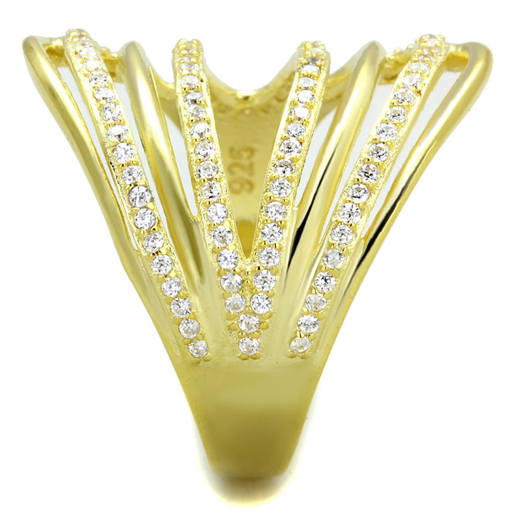 Anello Dorato in Argento 925 con Zircone