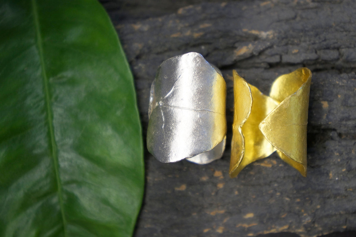 Gold Ivy Leaf Ring, Handmade Statement Jewelry, Nature Inspired