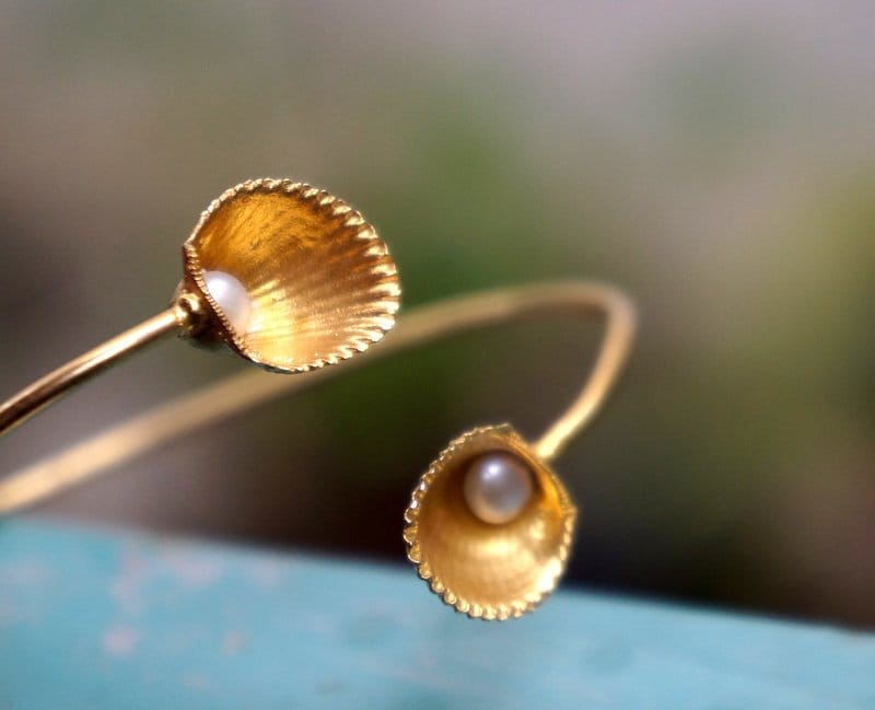 Freshwater Pearl Bracelet: Recycled Sterling Silver Open Cuff