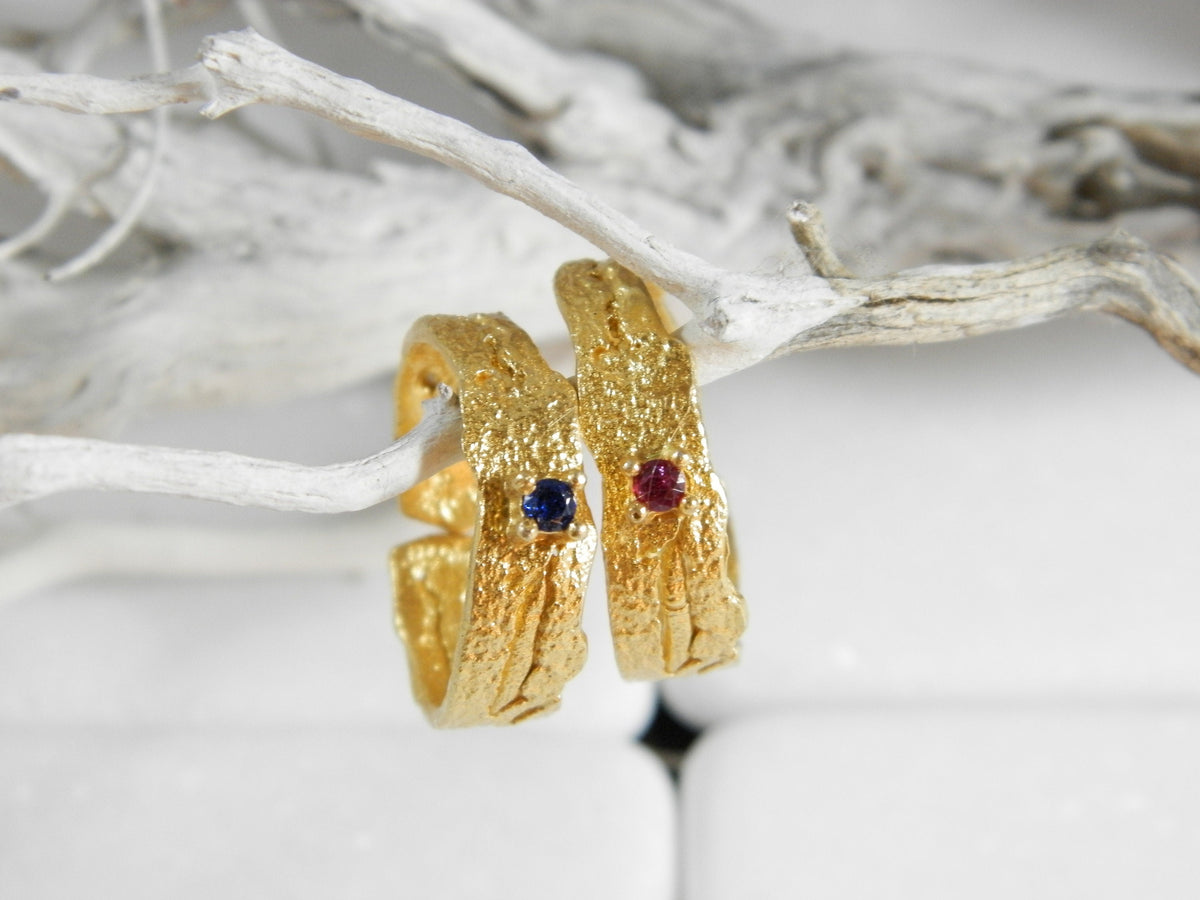 Tree Bark Ring: Dainty Gold Twig Design - Adjustable Sizing