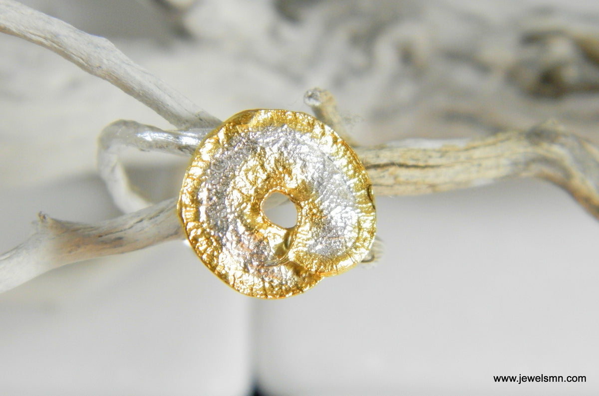 Silver Leaf Ring: Nature-Inspired Spiral and Branch Design