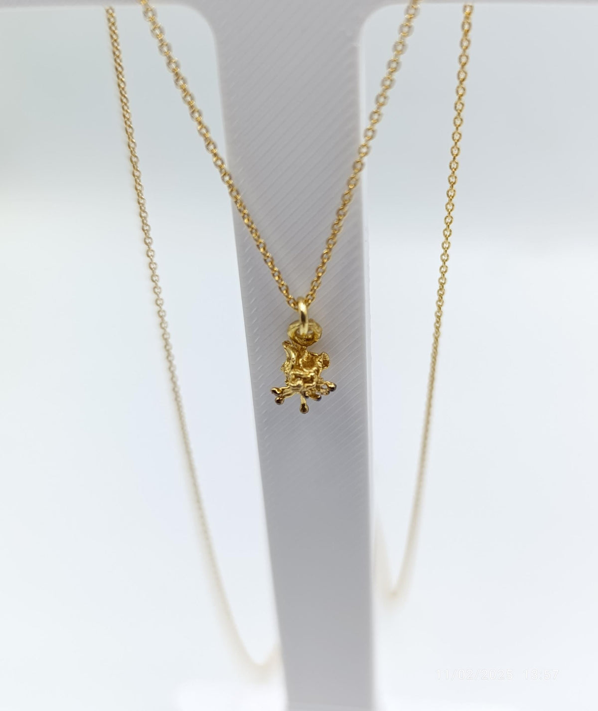 Real Wildflower Gold Pendant Necklace, Handmade Minimalist Jewelry,