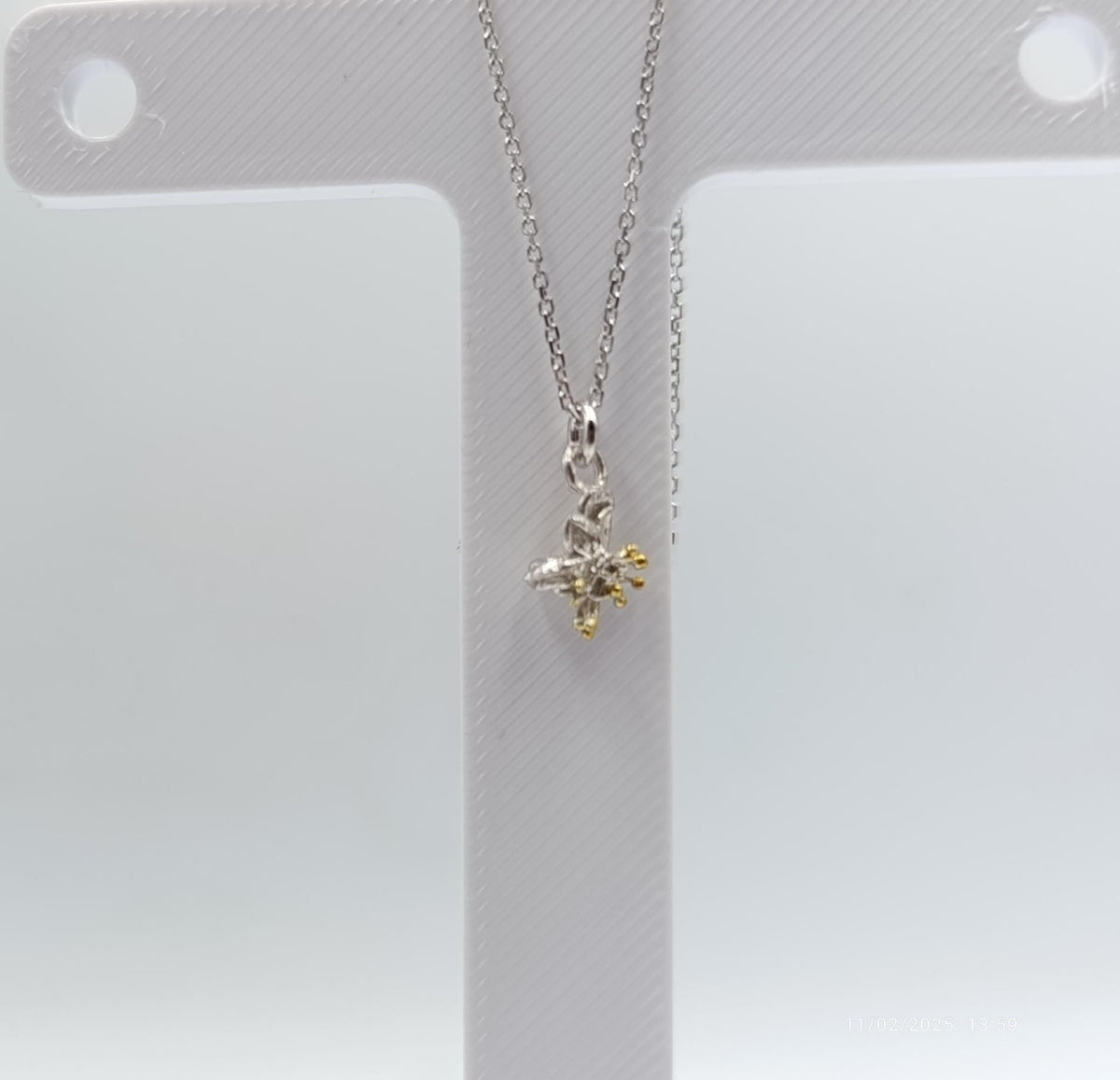 Real Wildflower Gold Pendant Necklace, Handmade Minimalist Jewelry,