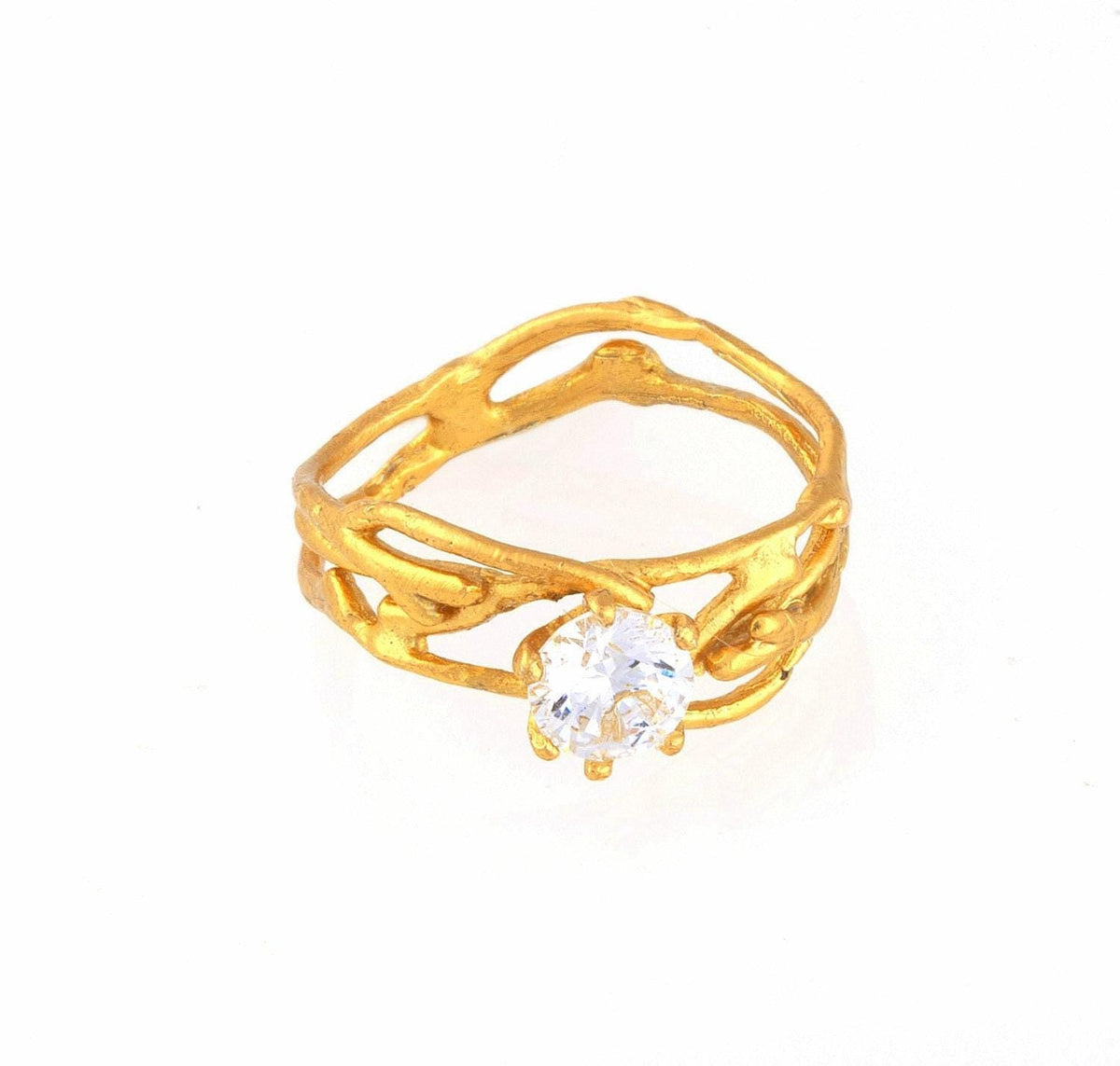 Anello Ramo di Gelsomino in Argento con Zircone