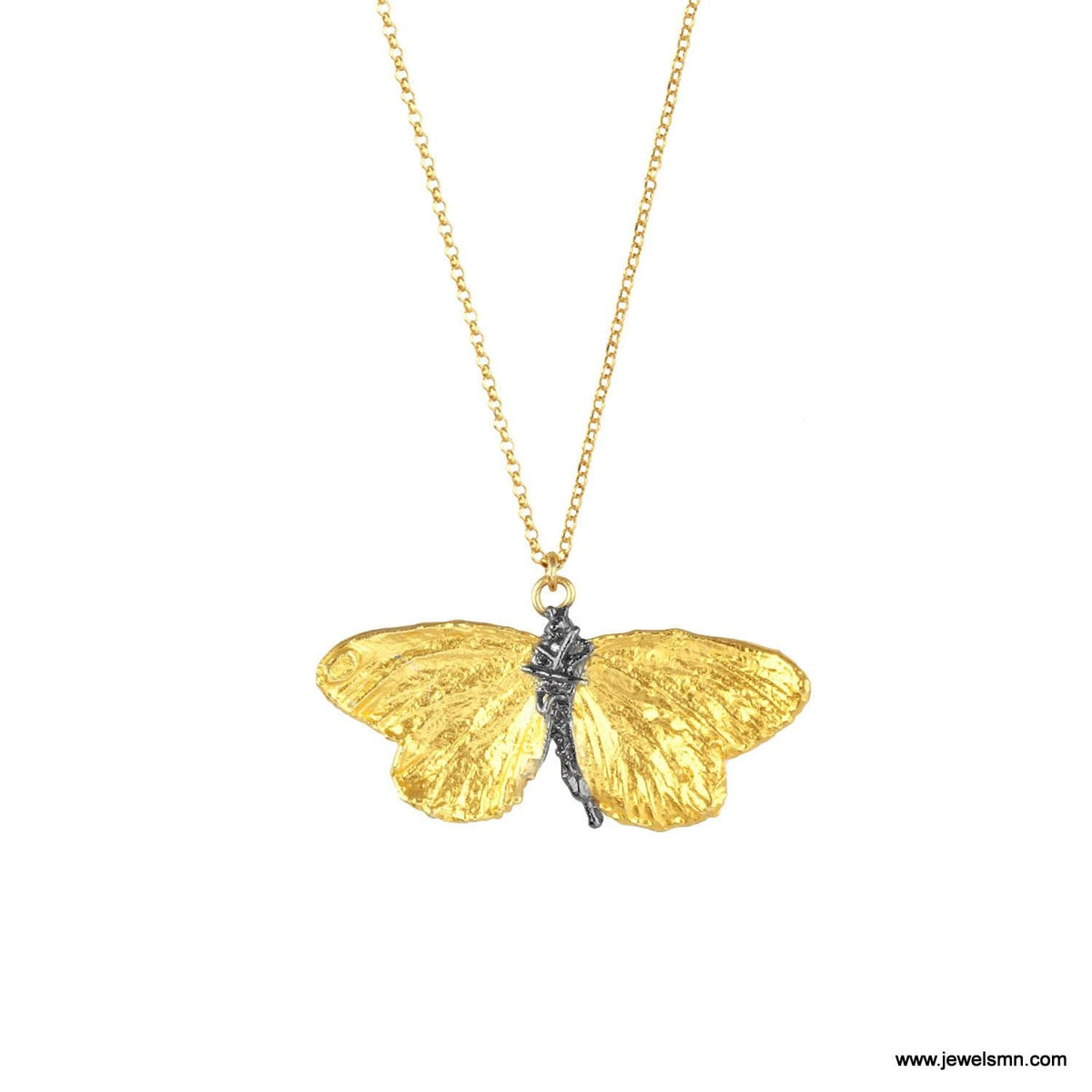 Collana Farfalla in Argento Riciclato Dorato