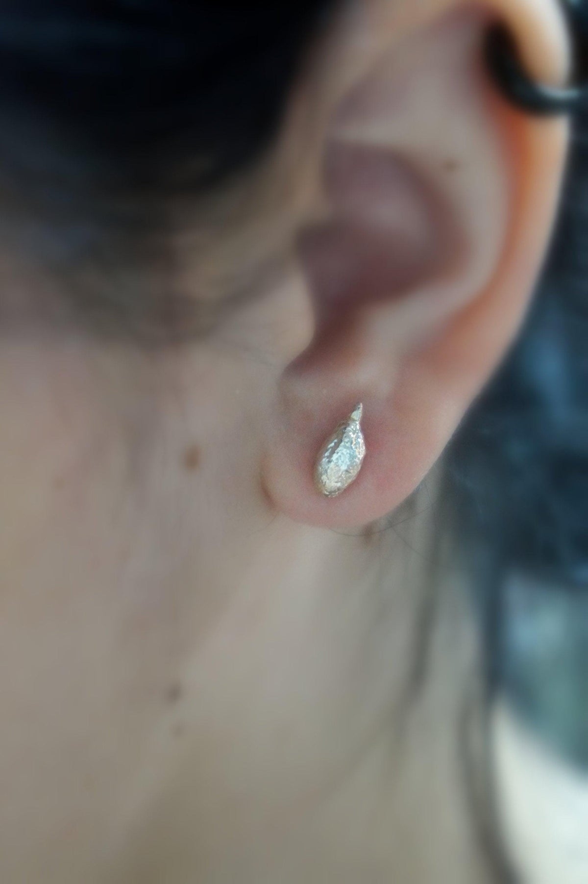 Tiny Olive Fruit Earrings: Gold Plated Sterling Silver Studs