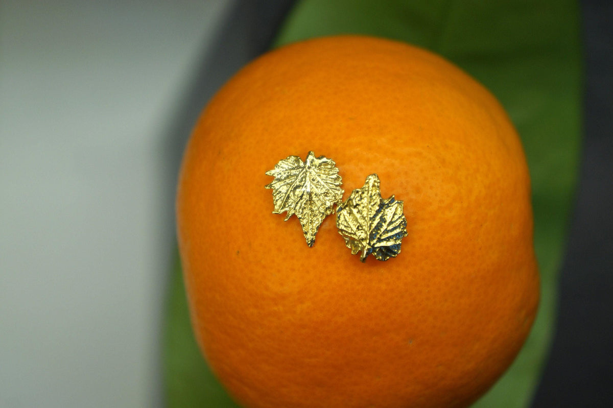 Minimalist Real Vine Leaf Earrings. Sterling Silver 925 or Gold Plated