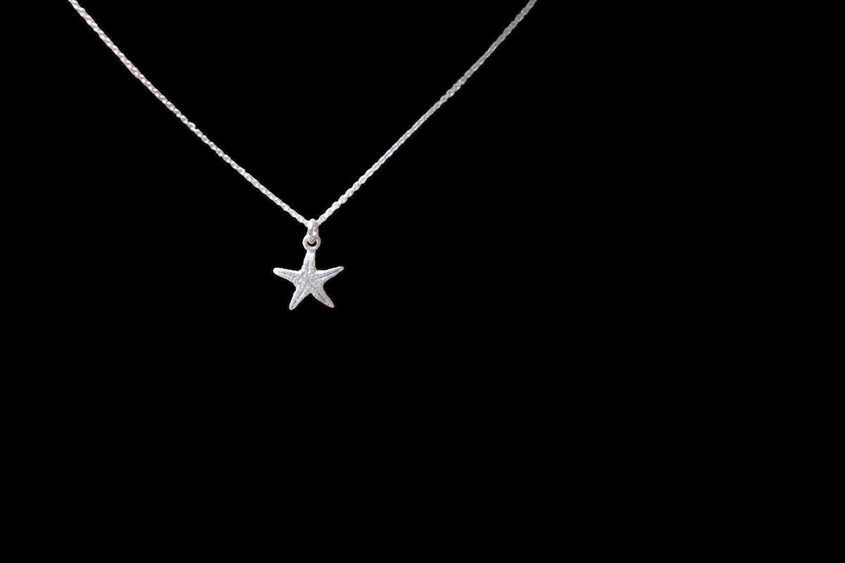 Dainty Starfish Pendant, 14K Gold Plated Sterling Silver 925 Necklace,