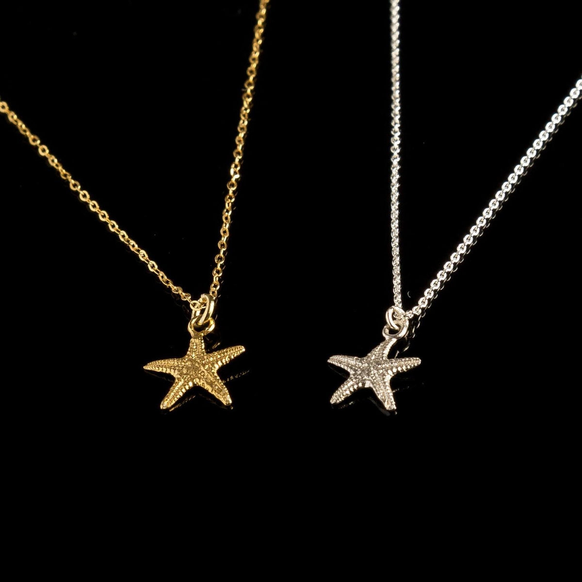 Dainty Starfish Pendant, 14K Gold Plated Sterling Silver 925 Necklace,