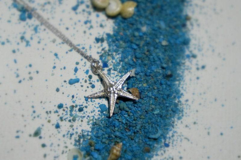 Real Starfish Pendant with Chain, 14K Gold Plated Sterling Silver 925
