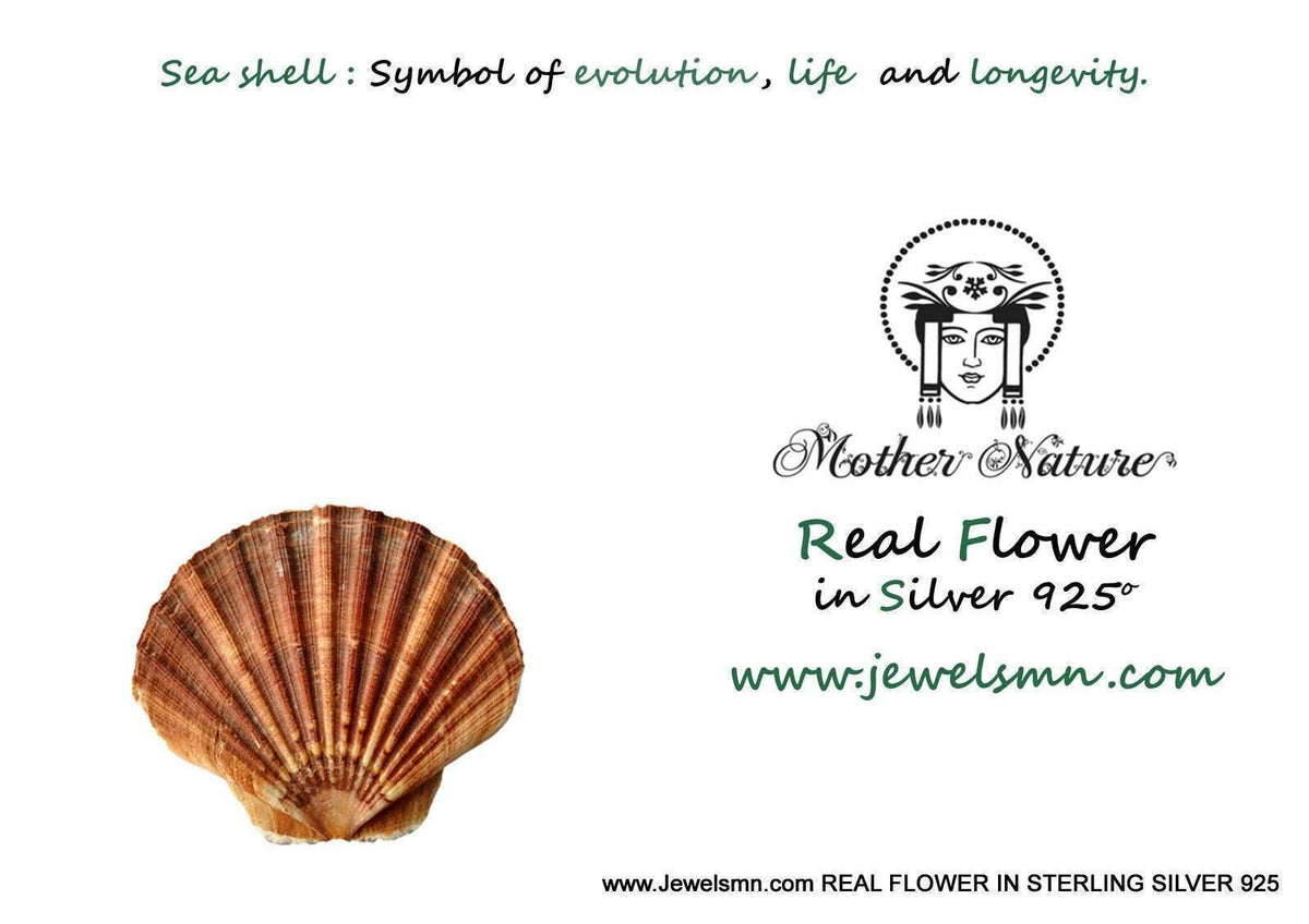 Nautical Pendant Necklace: Gold Sea Shell Design (Sterling Silver)