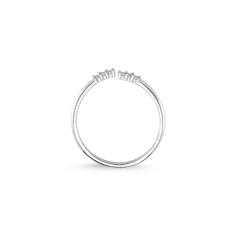 Simple Dainty Open Delicate Adjustable Ring in Silver